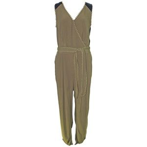 Michael Kors Olive Lace Long Romper/Jumpsuit